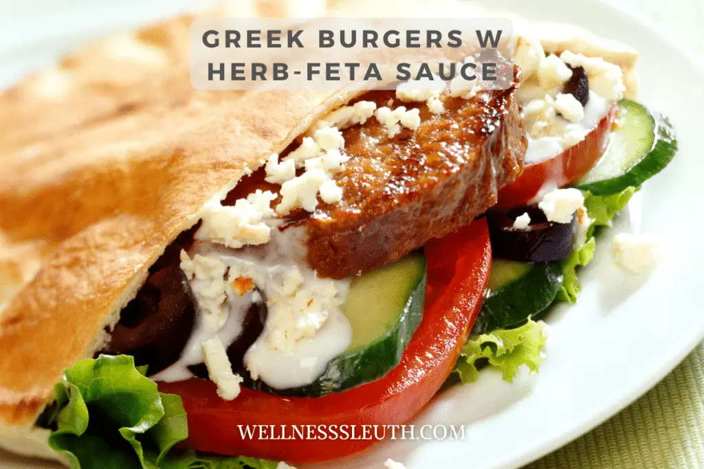 Greek Burgers w Herb-Feta Sauce
