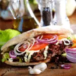 Greek Burgers w Herb-Feta Sauce