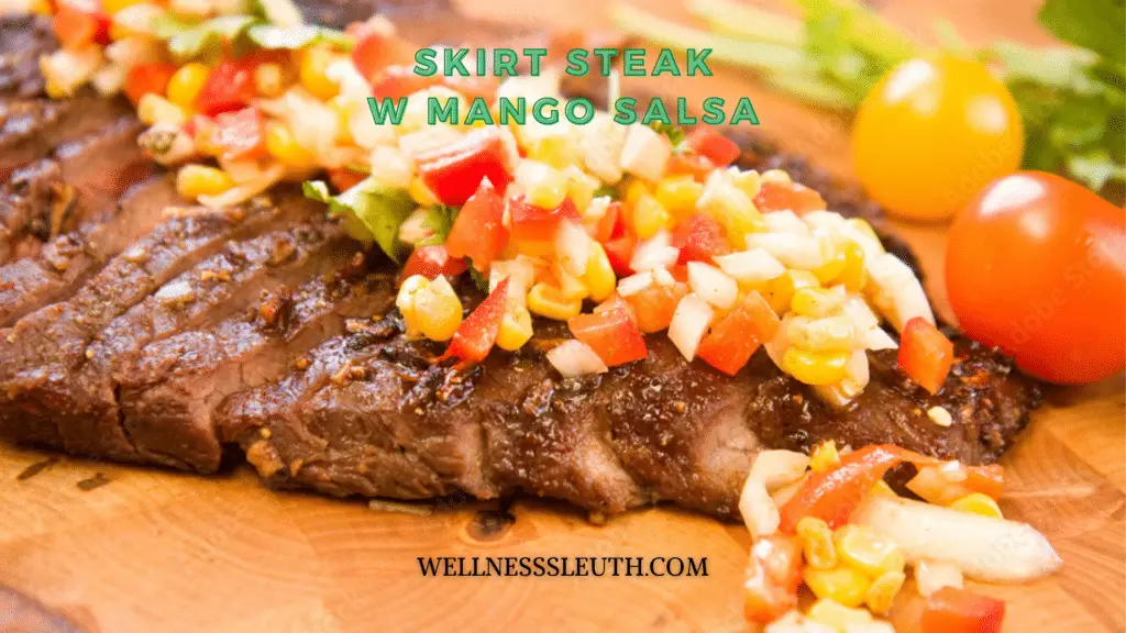 skirt steak w mango salsa 