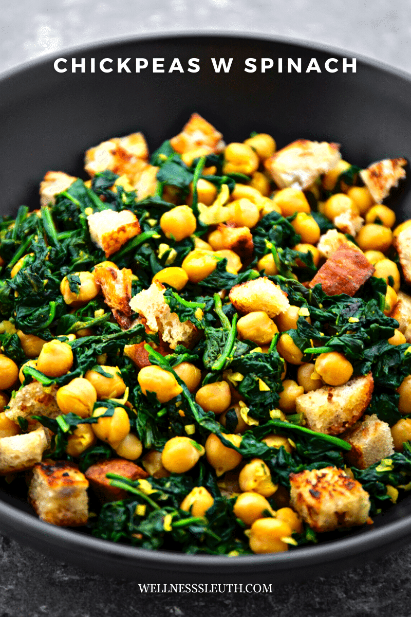 Chickpeas with Spinach - wellnesssleuth