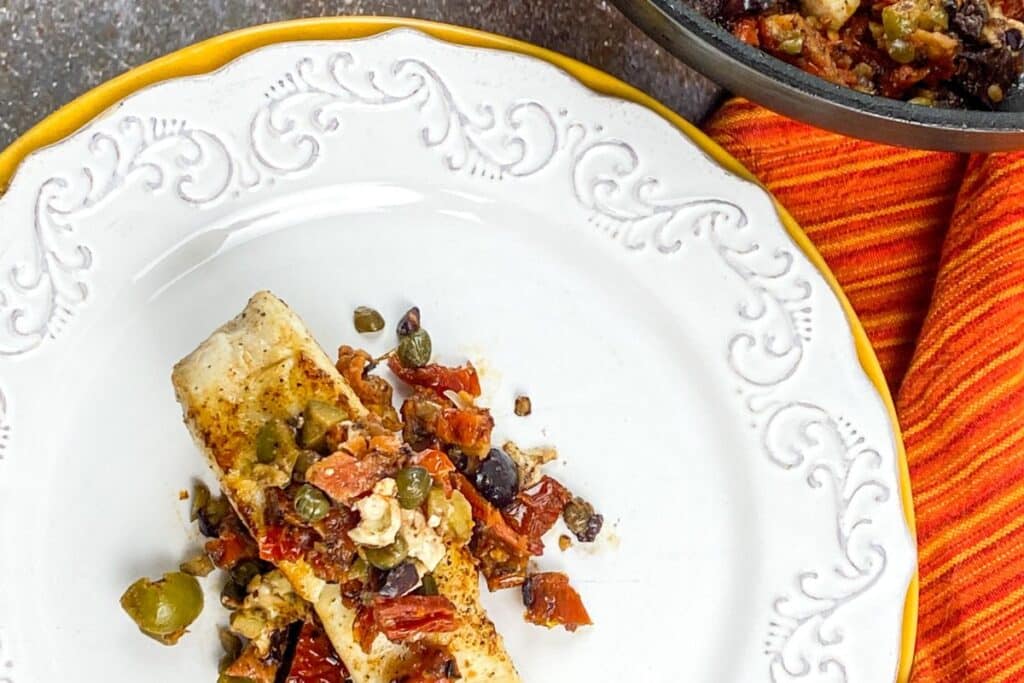 White Fish with Sun-Dried Tapenade - wellnesssleuth