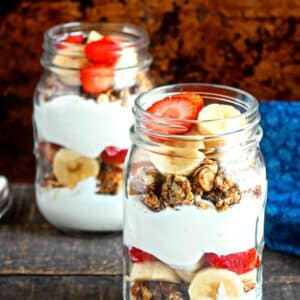 STRAWBERRY-BANANA GRANOLA PARFAITS