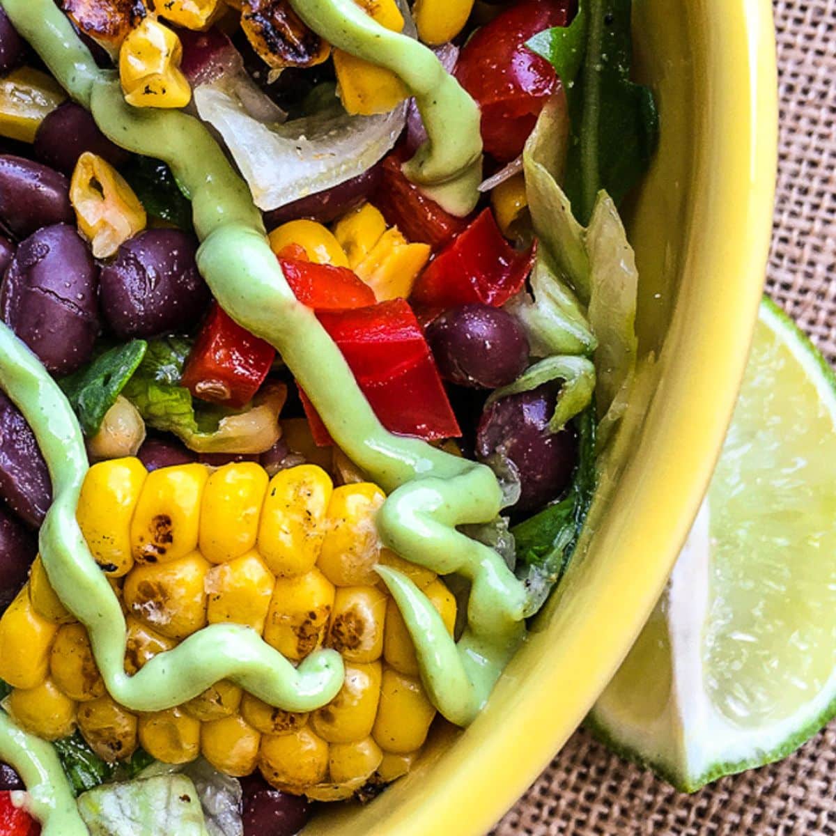 Mexican Chopped Salad with Creamy Avocado Dressing