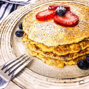 Cream Cheese Pancakes with Fresh Berries