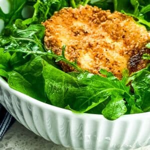 Green Salad with Warm Goat Cheese Croutons