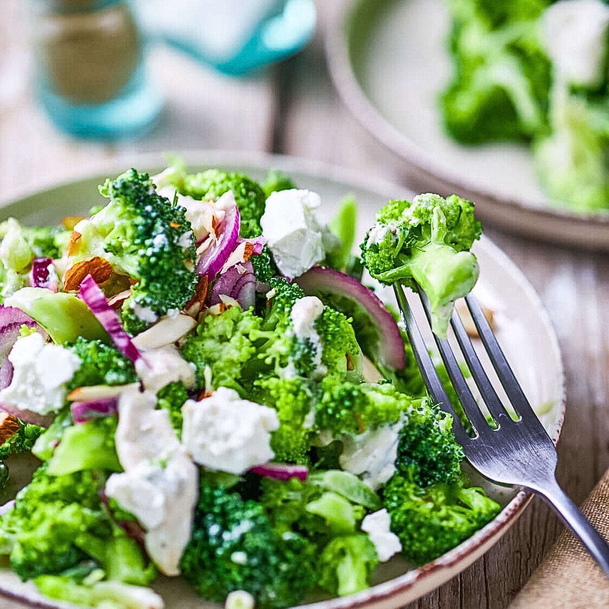Broccoli-Salad w Feta & Almonds