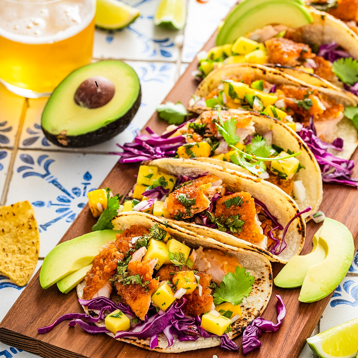 Grilled Fish Tacos with Mango Salsa and Red Cabbage - wellnesssleuth
