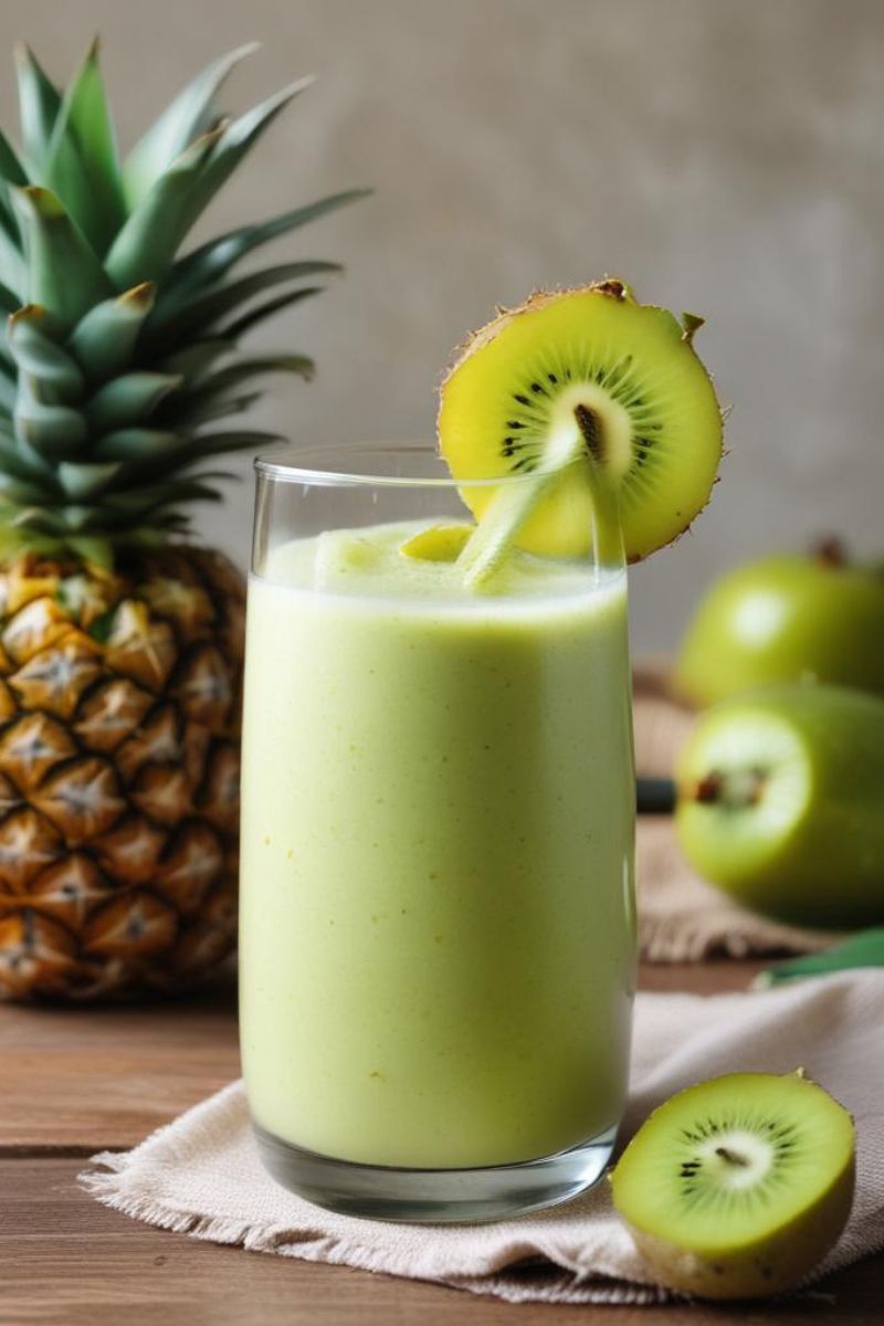 Healthy Pineapple Kiwi Splash Smoothie - wellnesssleuth