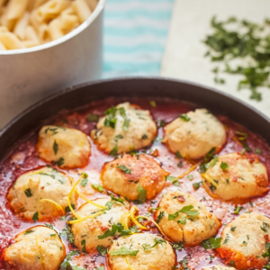 Chicken and Ricotta Meatballs in Tomato Sauce