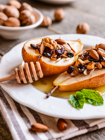 Baked Pears with Nuts, Raisins