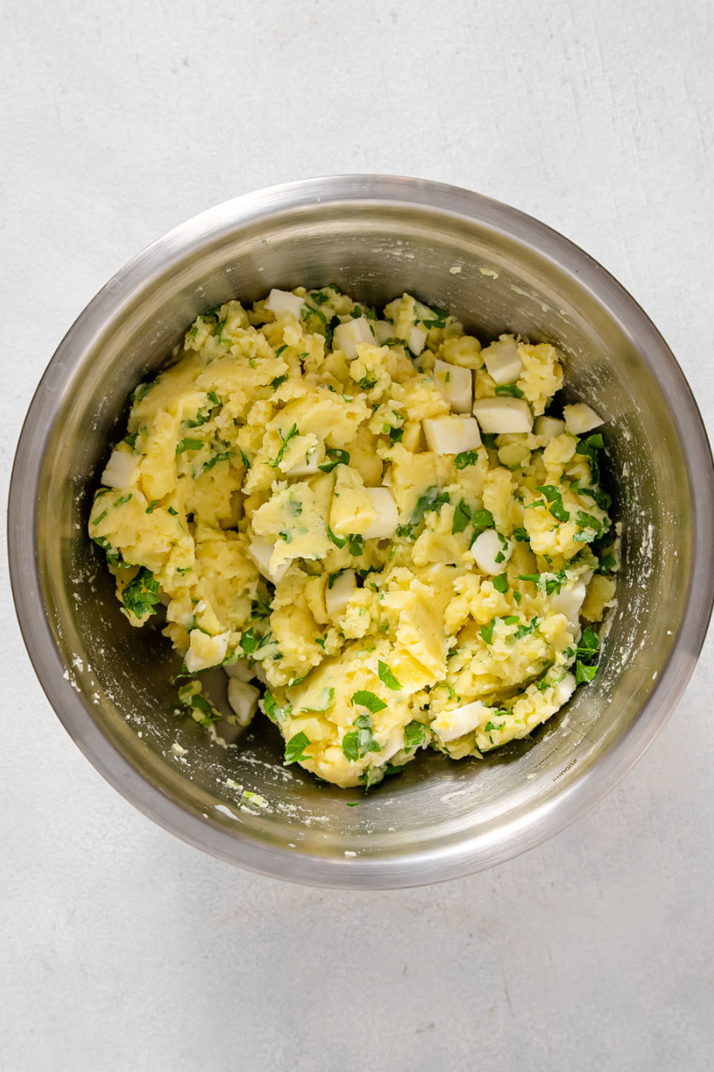 mashing potatoes