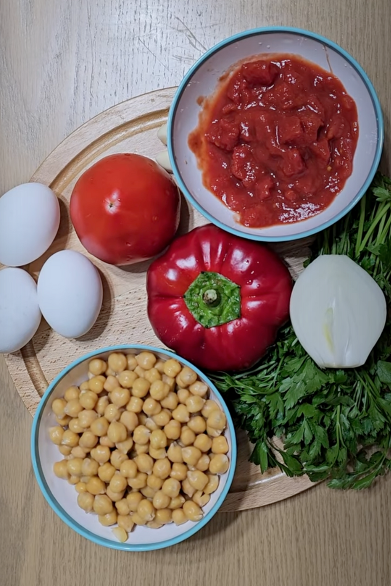 Shakshuka with Chickpea ingredients