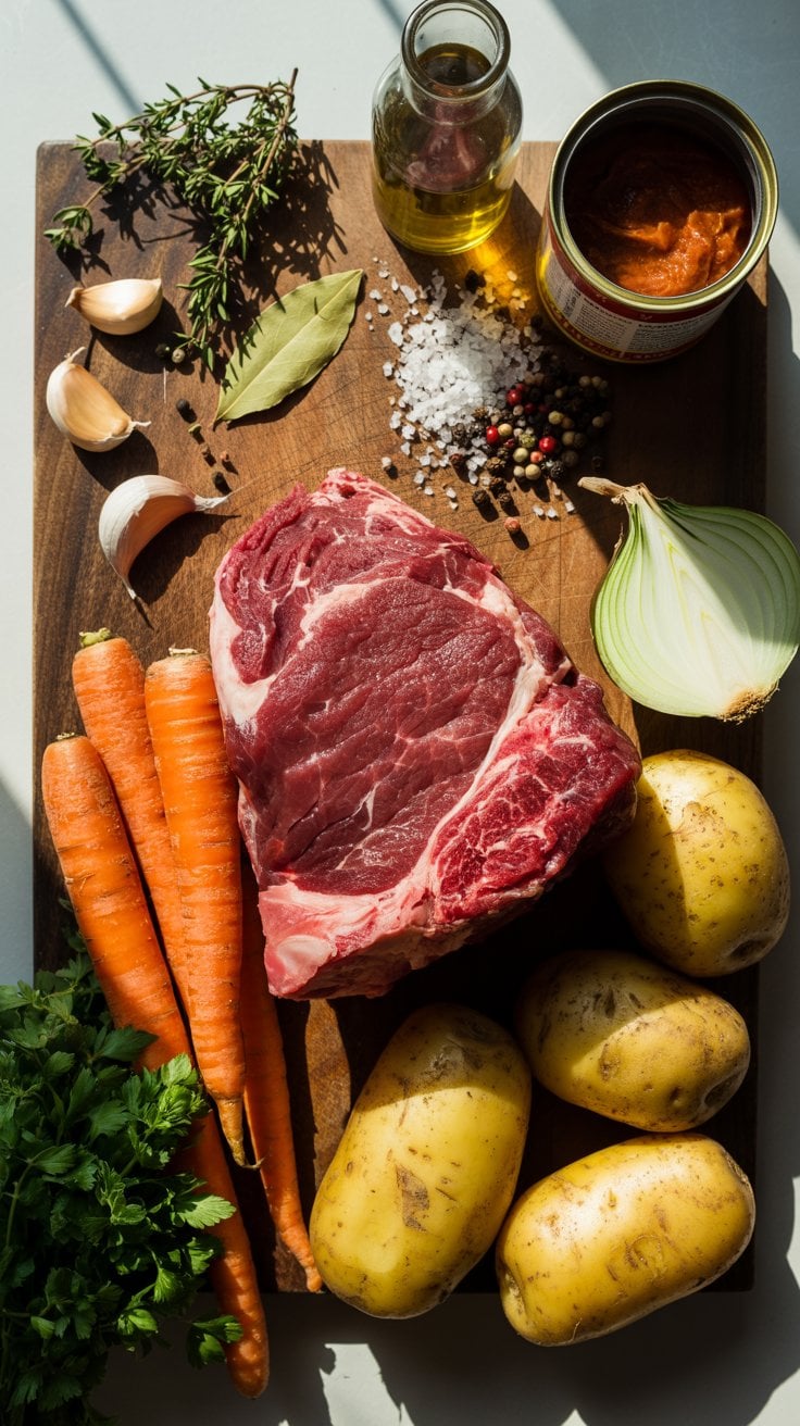 ingredients needed to make Irish beef stew