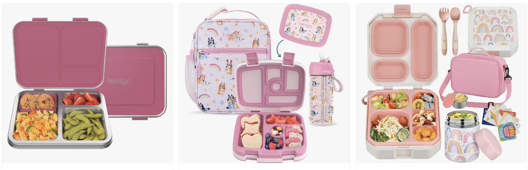 assortment of lunch box containers